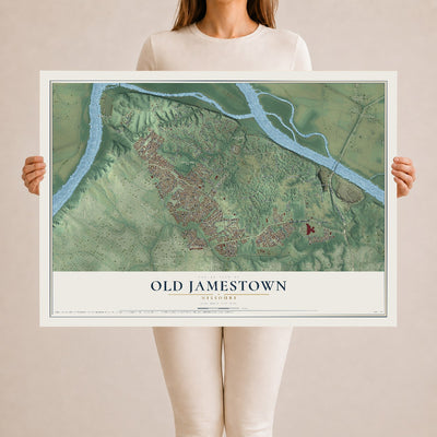 Map of Old Jamestown, Missouri, 24 x 36 inch unframed archival matte print