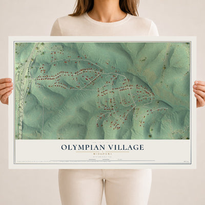 Map of Olympian Village, Missouri, 18 x 24 inch unframed archival matte print
