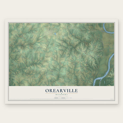 Orearville, Missouri map print, the full design