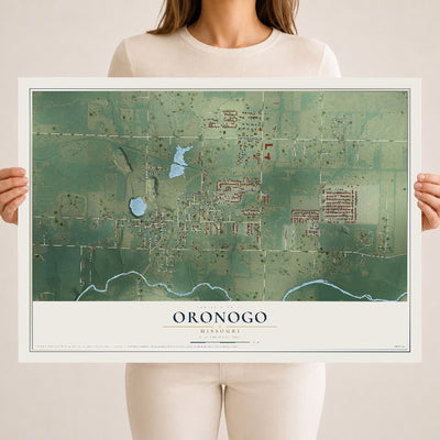 Map of Oronogo, Missouri, 18 x 24 inch unframed archival matte print