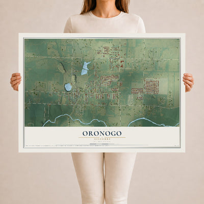 Map of Oronogo, Missouri, 24 x 36 inch unframed archival matte print