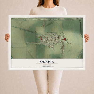 Map of Orrick, Missouri, 24 x 36 inch unframed archival matte print