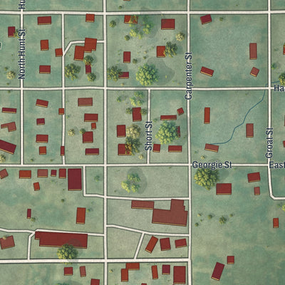 Close-up of the map of Osborn, Missouri print showing street and building detail