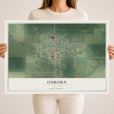 Map of Osborn, Missouri, 18 x 24 inch unframed archival matte print
