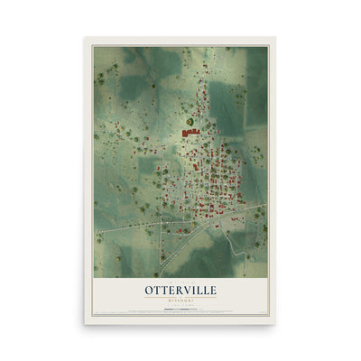 Map of Otterville, Missouri, 12 x 18 inch unframed archival matte print