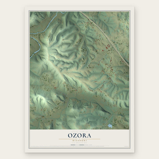 Ozora, Missouri map print, the full design