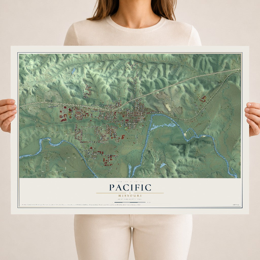 Map of Pacific, Missouri, 18 x 24 inch unframed archival matte print