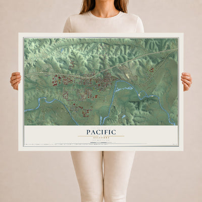 Map of Pacific, Missouri, 24 x 36 inch unframed archival matte print