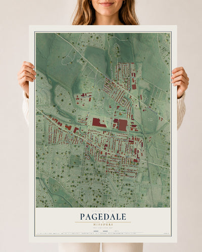 Map of Pagedale, Missouri, 24 x 36 inch unframed archival matte print