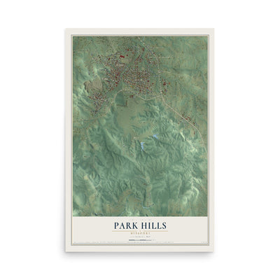 Map of Park Hills, Missouri, 12 x 18 inch unframed archival matte print