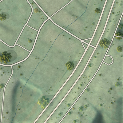 Close-up of the map of Parkdale, Missouri print showing street and building detail