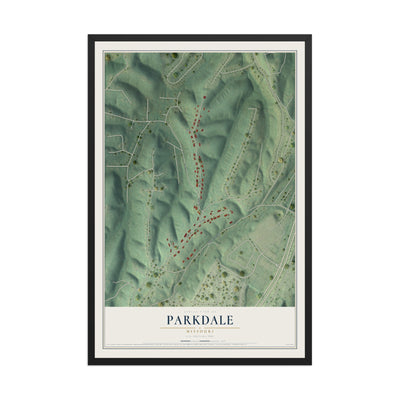 Map of Parkdale, Missouri, 12 x 18 inch print in a black wood frame