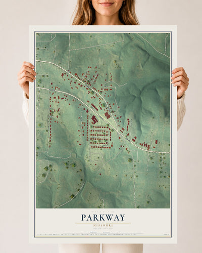 Map of Parkway, Missouri, 24 x 36 inch unframed archival matte print