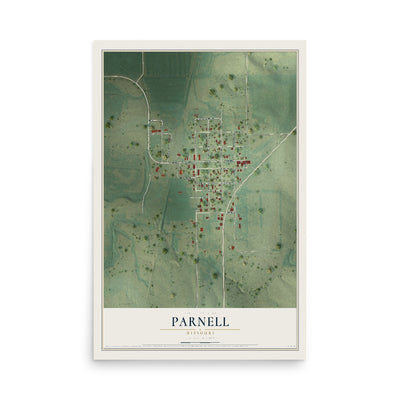 Map of Parnell, Missouri, 12 x 18 inch unframed archival matte print
