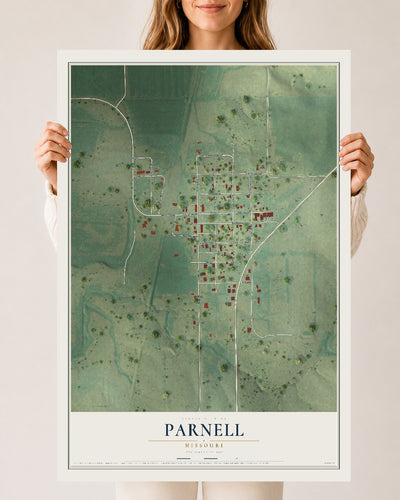 Map of Parnell, Missouri, 24 x 36 inch unframed archival matte print