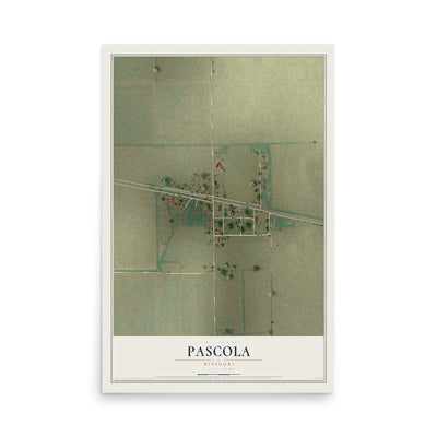 Map of Pascola, Missouri, 12 x 18 inch unframed archival matte print