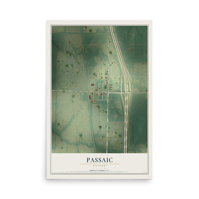 Map of Passaic, Missouri, 12 x 18 inch unframed archival matte print