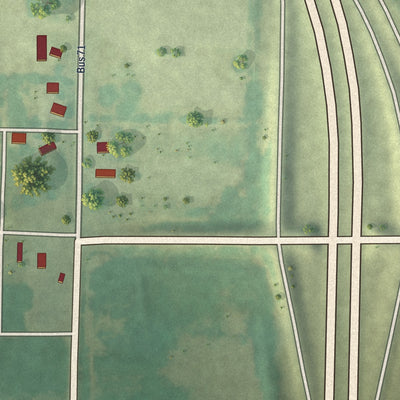 Close-up of the map of Passaic, Missouri print showing street and building detail
