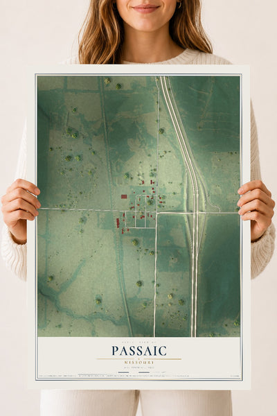 Map of Passaic, Missouri, 18 x 24 inch unframed archival matte print