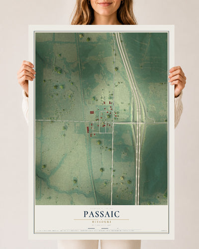 Map of Passaic, Missouri, 24 x 36 inch unframed archival matte print