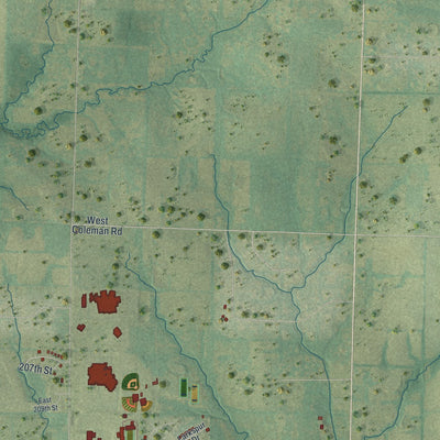 Second close-up of the map of Peculiar, Missouri print showing more streets and buildings