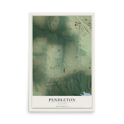 Map of Pendleton, Missouri, 12 x 18 inch unframed archival matte print