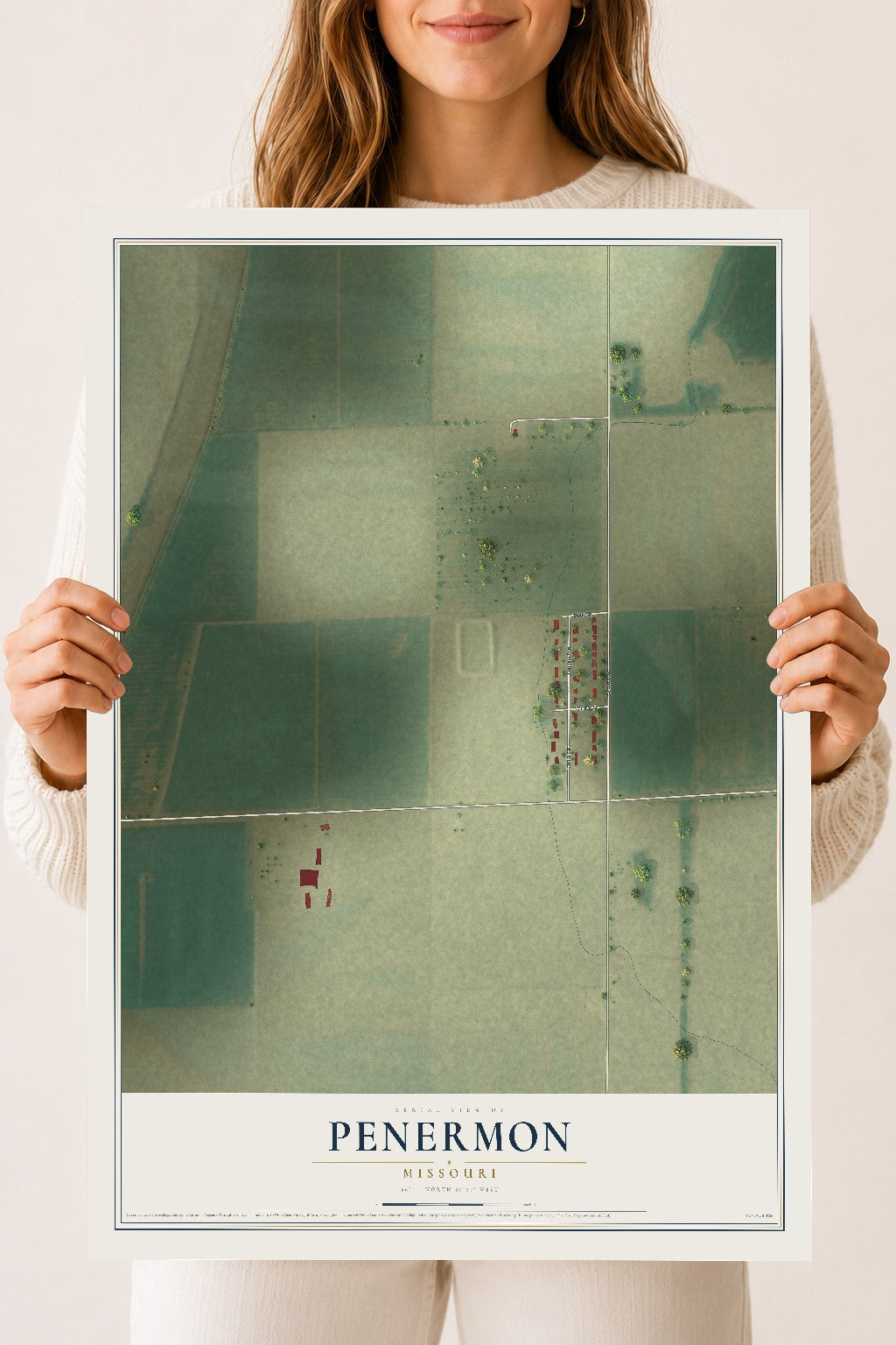 Map of Penermon, Missouri, 18 x 24 inch unframed archival matte print
