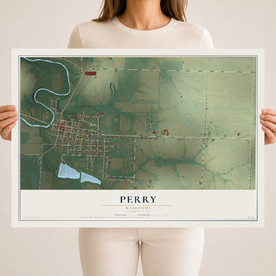 Map of Perry, Missouri, 18 x 24 inch unframed archival matte print