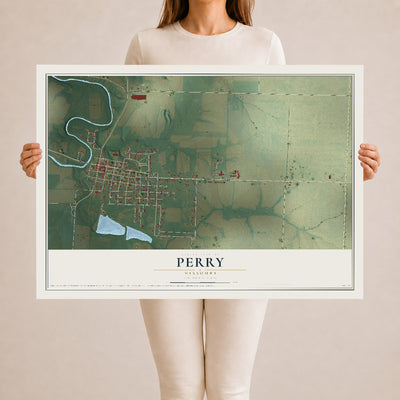 Map of Perry, Missouri, 24 x 36 inch unframed archival matte print