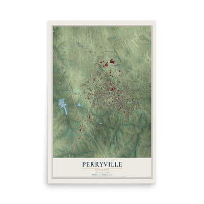 Map of Perryville, Missouri, 12 x 18 inch unframed archival matte print