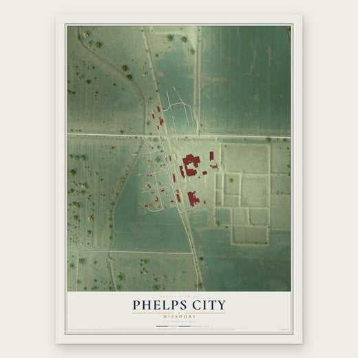 Phelps City, Missouri map print, the full design