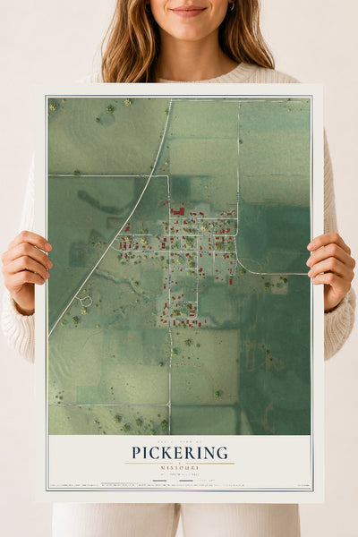 Map of Pickering, Missouri, 18 x 24 inch unframed archival matte print