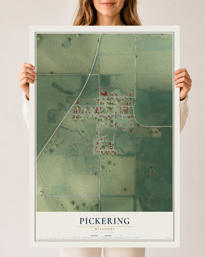 Map of Pickering, Missouri, 24 x 36 inch unframed archival matte print