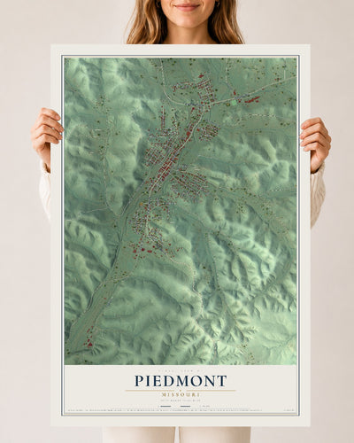 Map of Piedmont, Missouri, 24 x 36 inch unframed archival matte print