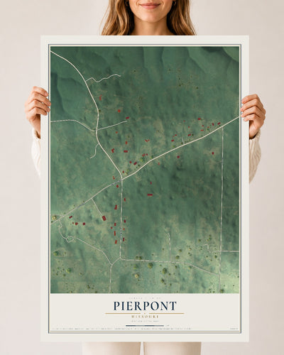 Map of Pierpont, Missouri, 24 x 36 inch unframed archival matte print