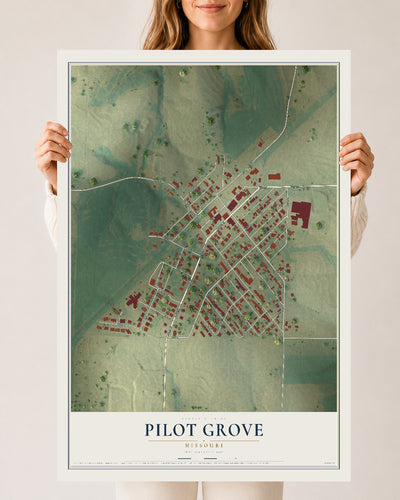 Map of Pilot Grove, Missouri, 24 x 36 inch unframed archival matte print