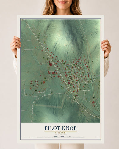 Map of Pilot Knob, Missouri, 24 x 36 inch unframed archival matte print