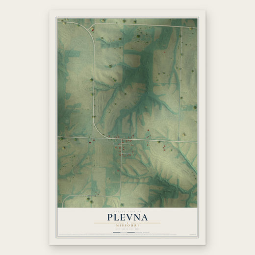 Plevna, Missouri map print, the full design
