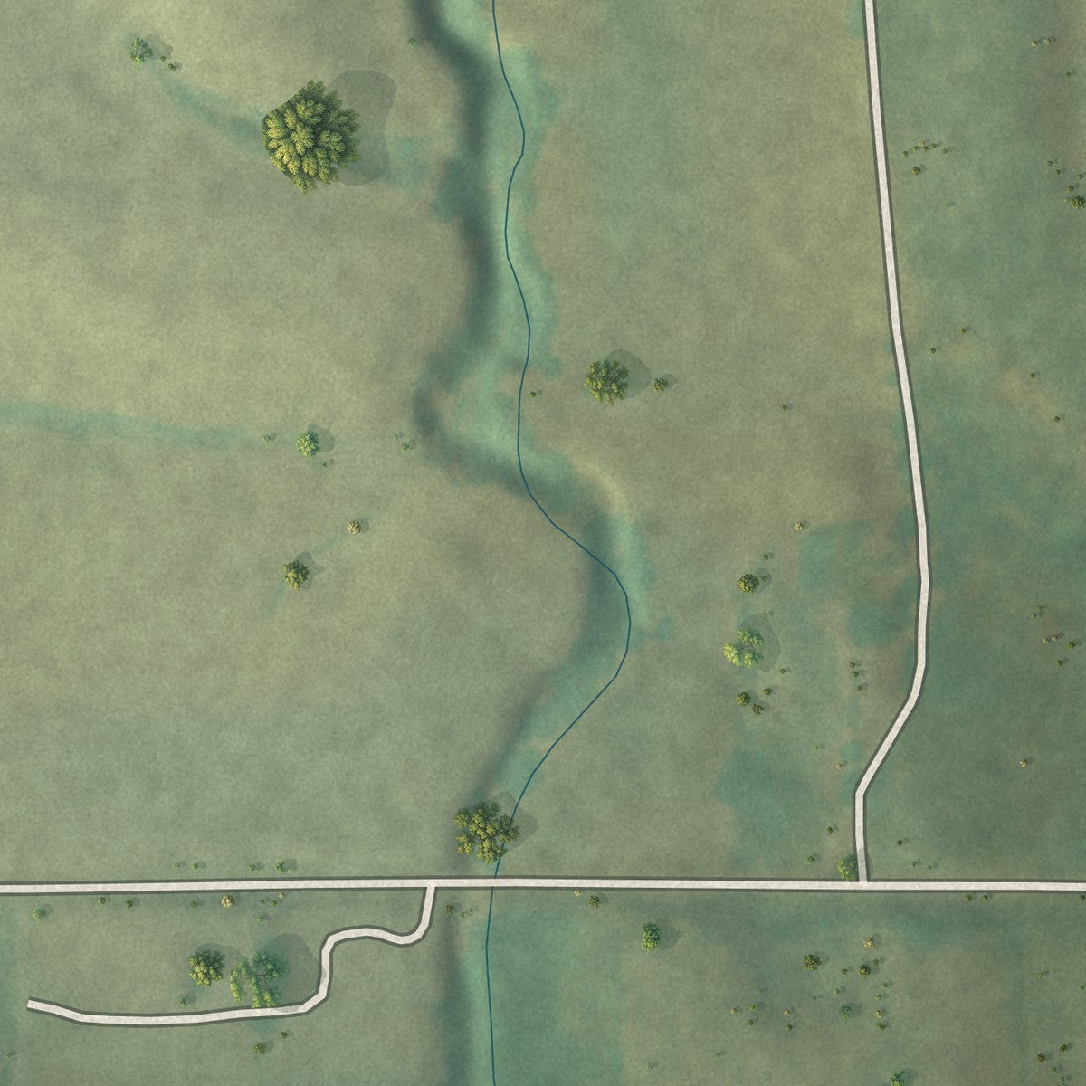 Second close-up of the map of Pocahontas, Missouri print showing more streets and buildings