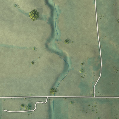 Second close-up of the map of Pocahontas, Missouri print showing more streets and buildings