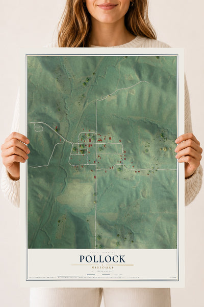 Map of Pollock, Missouri, 18 x 24 inch unframed archival matte print