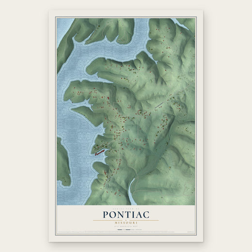 Pontiac, Missouri map print, the full design