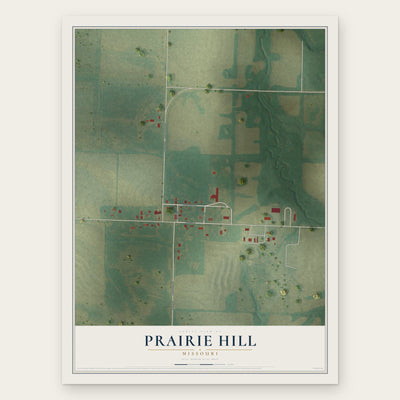 Prairie Hill, Missouri map print, the full design