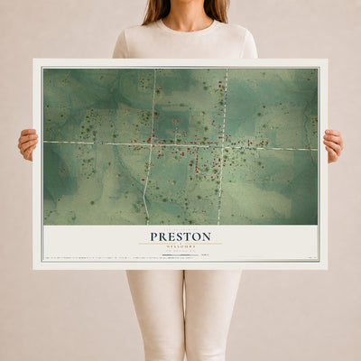 Map of Preston, Missouri, 24 x 36 inch unframed archival matte print