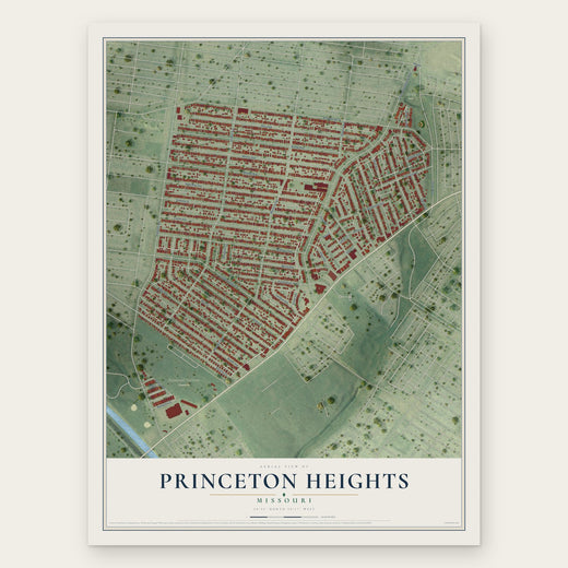 Princeton Heights, Missouri map print, the full design