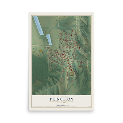 Map of Princeton, Missouri, 12 x 18 inch unframed archival matte print