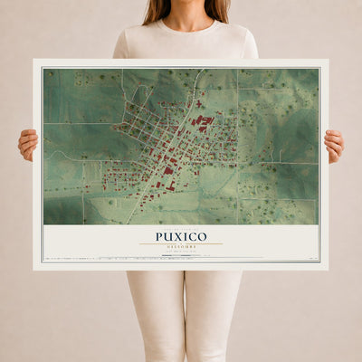 Map of Puxico, Missouri, 24 x 36 inch unframed archival matte print