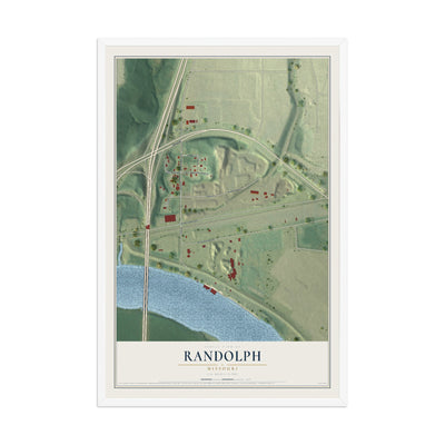 Map of Randolph, Missouri, 12 x 18 inch print in a white wood frame