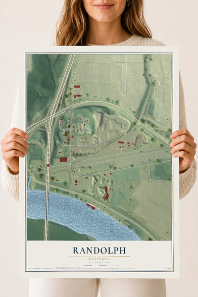 Map of Randolph, Missouri, 18 x 24 inch unframed archival matte print