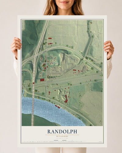 Map of Randolph, Missouri, 24 x 36 inch unframed archival matte print